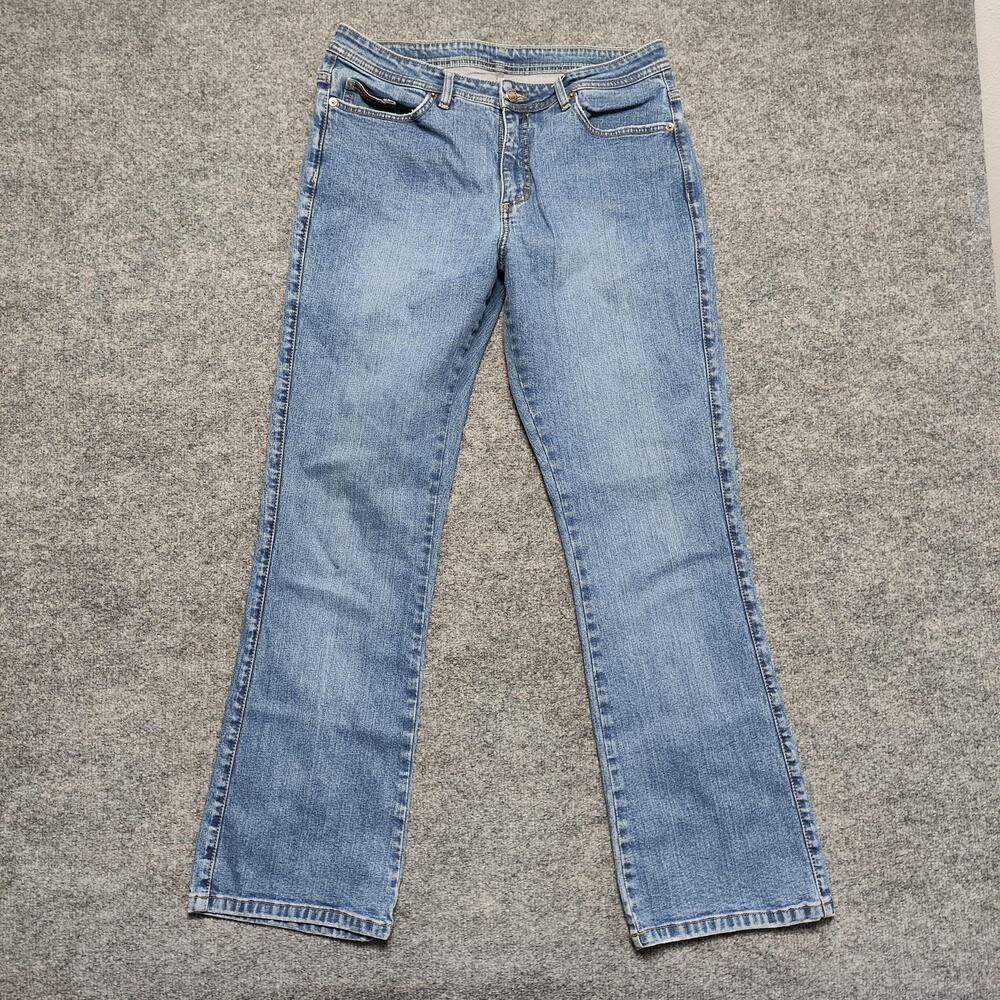 Lee Jeans Womens 14M Blue Medium Wash Mid Rise Bootcut Stretch Denim Classic